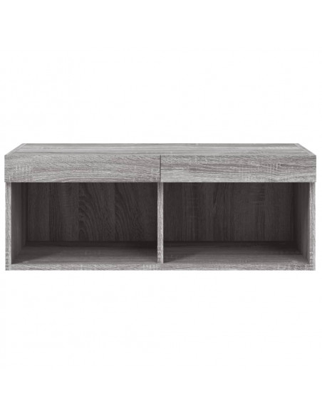 Mobile Porta TV con Luci LED Grigio Sonoma 80x30x30 cm