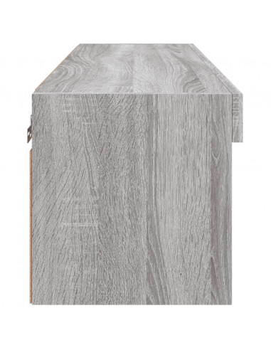 Mobile Porta TV con Luci LED Grigio Sonoma 80x30x30 cm