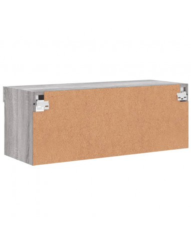 Mobile Porta TV con Luci LED Grigio Sonoma 80x30x30 cm