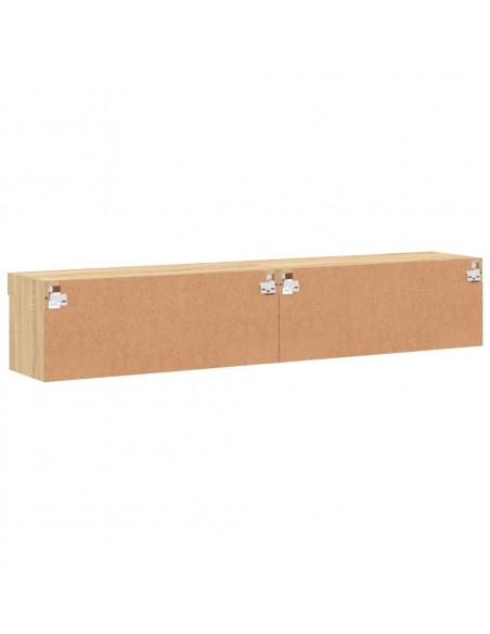Mobili TV con Luci LED 2pz Rovere Sonoma 80x30x30 cm