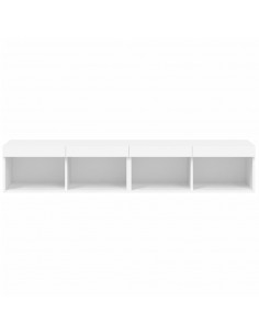 Mobili Porta TV con Luci LED 2 pz Bianchi 80x30x30 cm 2