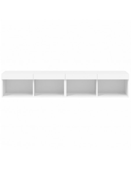 Mobili Porta TV con Luci LED 2 pz Bianchi 80x30x30 cm