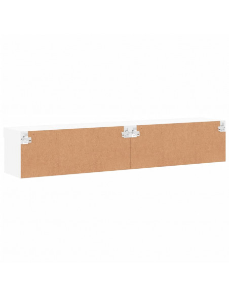 Mobili Porta TV con Luci LED 2 pz Bianchi 80x30x30 cm