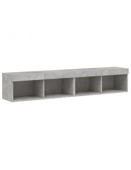 Mobili TV con Luci LED 2pz Grigio Cemento 80x30x30 cm