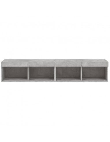 Mobili TV con Luci LED 2pz Grigio Cemento 80x30x30 cm