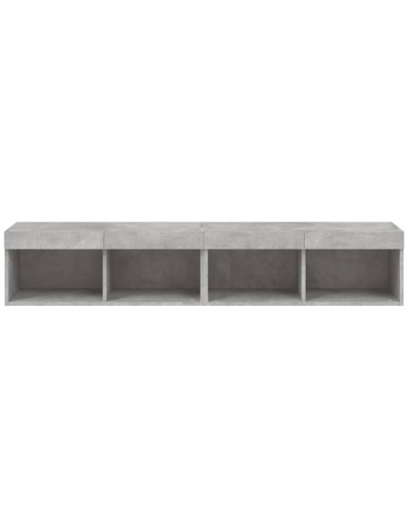 Mobili TV con Luci LED 2pz Grigio Cemento 80x30x30 cm