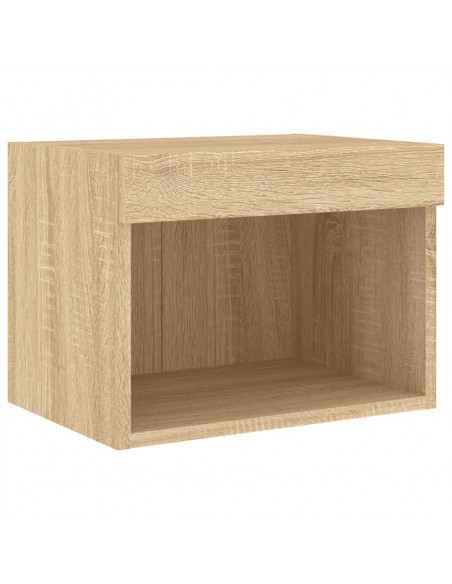 Mobili TV a Muro con LED 8pz Rovere Sonoma Legno Multistrato