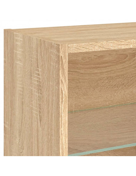 Mobili TV a Muro con LED 8pz Rovere Sonoma Legno Multistrato
