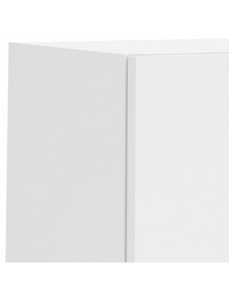 Mobili TV a Muro con LED 4pz Bianchi in Legno Multistrato