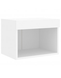 Mobili TV a Muro con LED 8pz Bianchi in Legno Multistrato 2