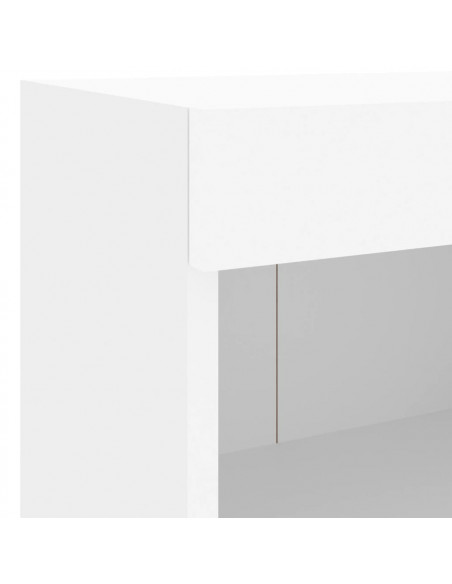Mobili TV a Muro con LED 8pz Bianchi in Legno Multistrato