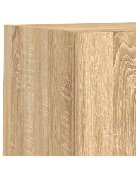 Mobili TV a Muro con LED 4pz Rovere Sonoma Legno Multistrato