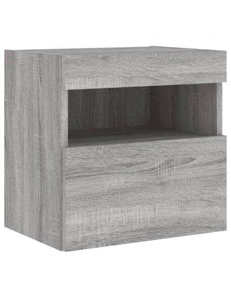 Mobili TV a Muro con LED 6pz Grigio Sonoma Legno Multistrato