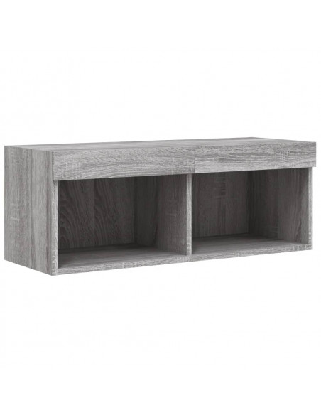 Mobili TV a Muro con LED 6pz Grigio Sonoma Legno Multistrato