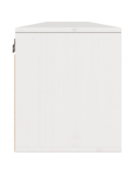 Pensili 2 pz Bianchi 100x30x35 cm in Legno Massello di Pino