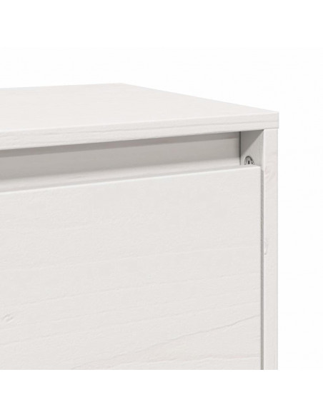 Pensili 2 pz Bianchi 100x30x35 cm in Legno Massello di Pino