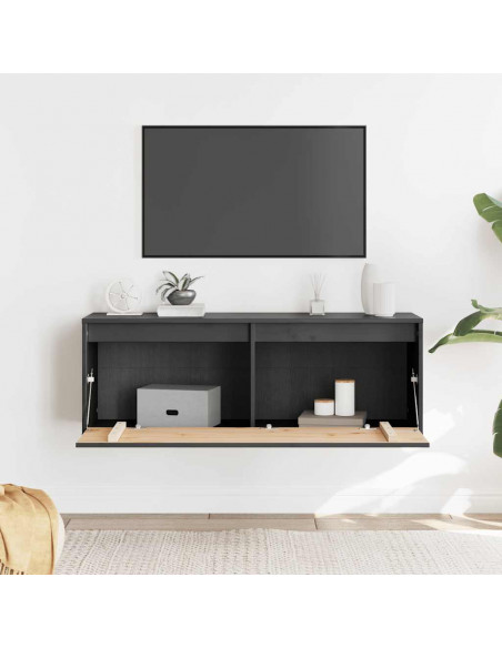 Pensile Grigio 100x30x35 cm in Legno Massello di Pino
