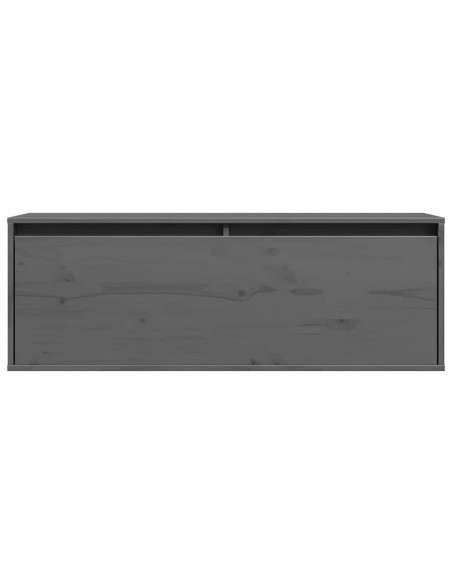 Pensile Grigio 100x30x35 cm in Legno Massello di Pino