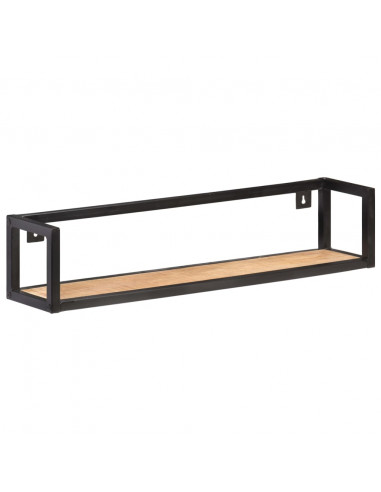 Mensole a Muro 2 pz 80 cm in Legno Massello di Mango Grezzo
