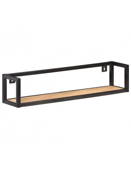 Mensole a Muro 2 pz 80 cm in Legno Massello di Mango Grezzo