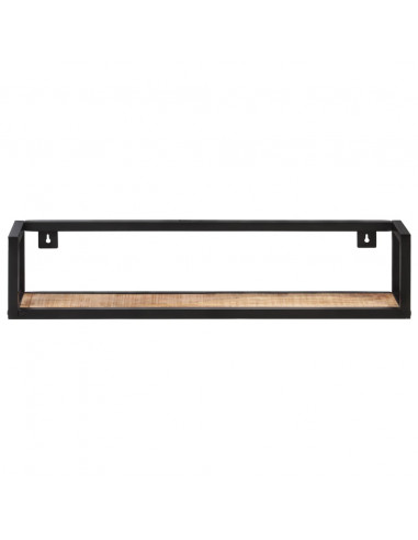 Mensole a Muro 2 pz 80 cm in Legno Massello di Mango Grezzo