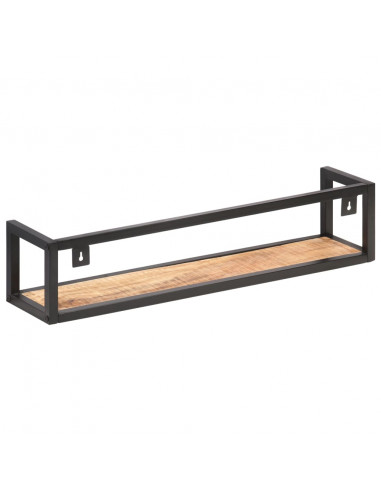 Mensole a Muro 2 pz 80 cm in Legno Massello di Mango Grezzo