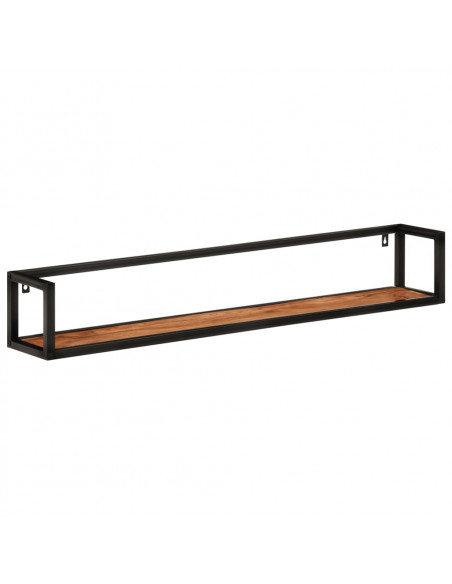 Mensole Parete 2 pz 110x17x17cm Legno Massello Acacia e Ferro
