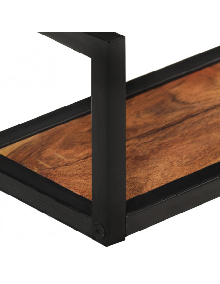 Mensole Parete 2 pz 110x17x17cm Legno Massello Acacia e Ferro
