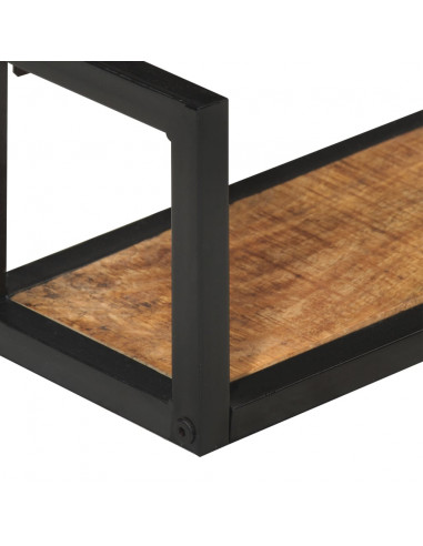 Mensole da Parete 2 pz 110x17x17cm Legno Massello Mango e Ferro