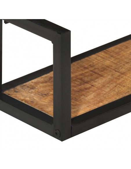 Mensole da Parete 2 pz 110x17x17cm Legno Massello Mango e Ferro