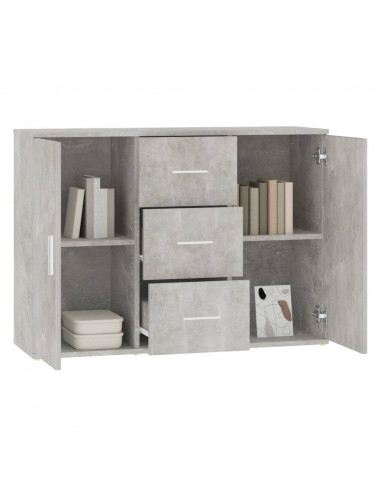 Credenza Grigio Cemento 91x29,5x65 cm in Legno Multistrato