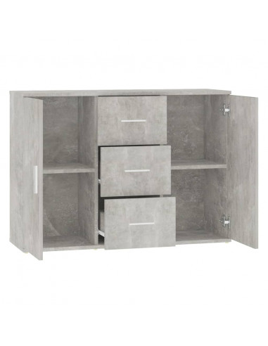 Credenza Grigio Cemento 91x29,5x65 cm in Legno Multistrato
