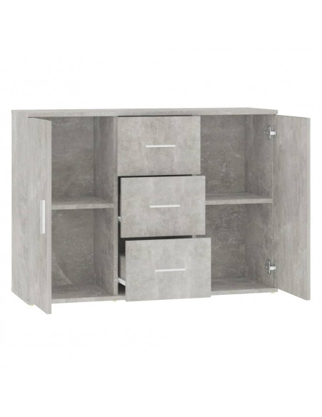 Credenza Grigio Cemento 91x29,5x65 cm in Legno Multistrato