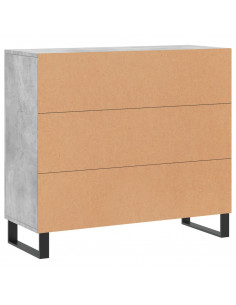 Credenza Grigio Cemento 90x34x80 cm in Legno Multistrato 2