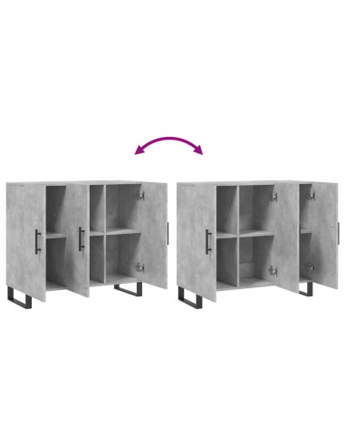 Credenza Grigio Cemento 90x34x80 cm in Legno Multistrato