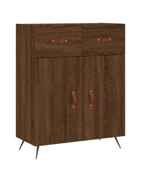 Credenza Rovere Marrone 69,5x34x180 cm in Legno Multistrato