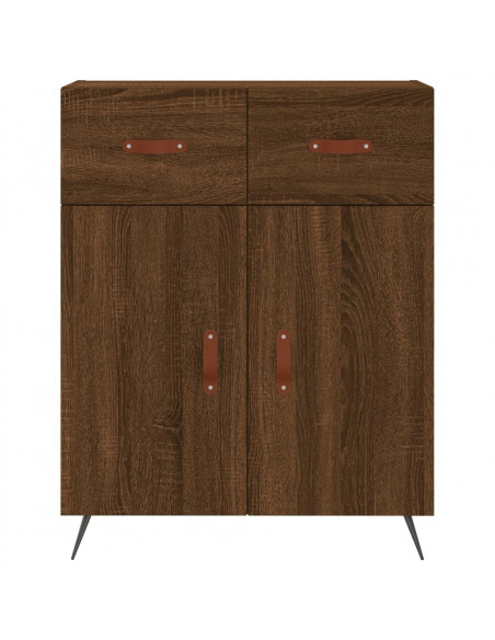 Credenza Rovere Marrone 69,5x34x180 cm in Legno Multistrato
