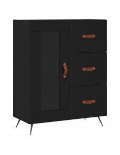 Credenza Nera 69,5x34x180 cm in Legno Multistrato