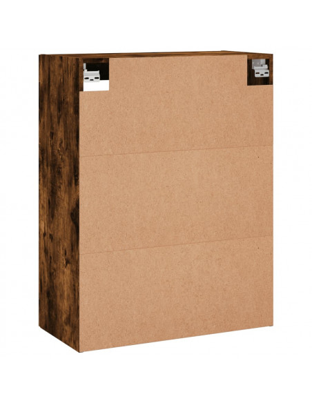 Armadietti a Parete 2 pz Rovere Fumo in Legno Multistrato