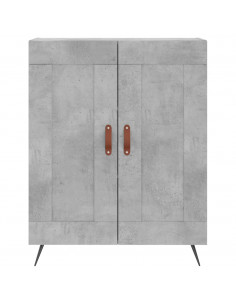 Credenza Grigio Cemento 69,5x34x180 cm in Legno Multistrato 2
