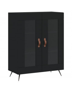 Credenza Nera 69,5x34x180 cm in Legno Multistrato