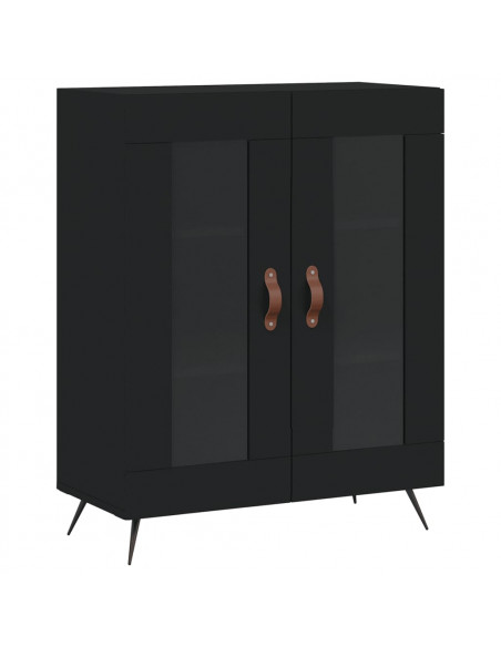 Credenza Nera 69,5x34x180 cm in Legno Multistrato