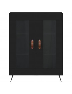 Credenza Nera 69,5x34x180 cm in Legno Multistrato 2