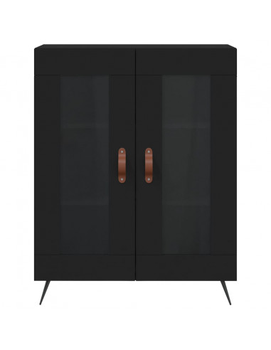 Credenza Nera 69,5x34x180 cm in Legno Multistrato