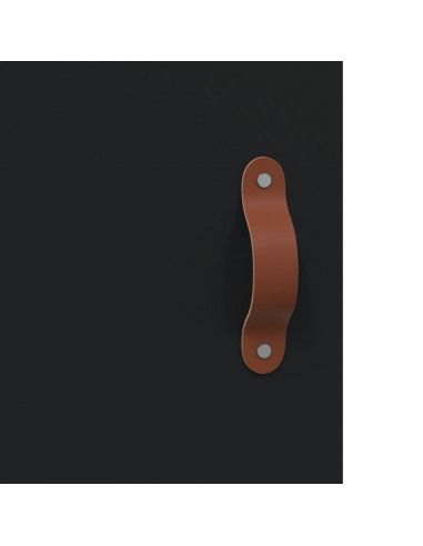 Credenza Nera 69,5x34x180 cm in Legno Multistrato