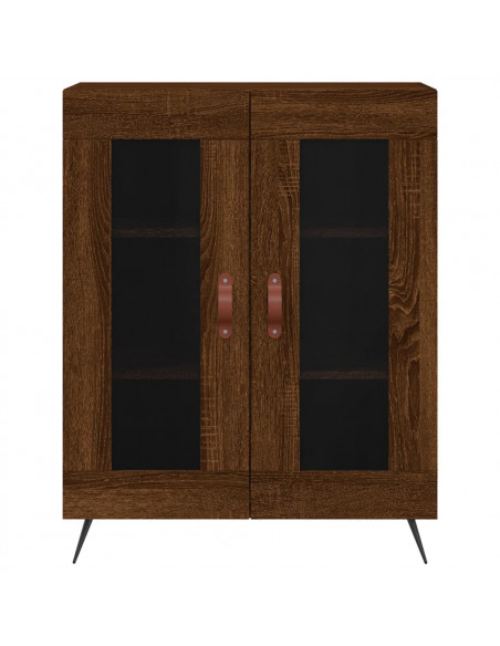 Credenza Rovere Marrone 69,5x34x180 cm in Legno Multistrato