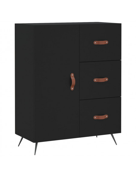 Credenza Nera 69,5x34x180 cm in Legno Multistrato