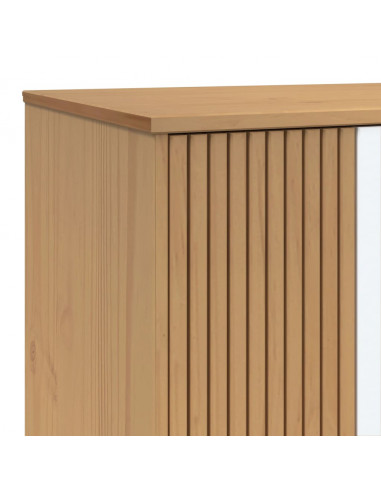 Armadio OLDEN Bianco e Marrone 76,5x53x172 cm Massello di Pino