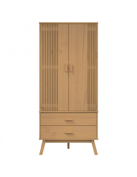 Armadio OLDEN Marrone 76,5x53x172 cm in Legno Massello di Pino