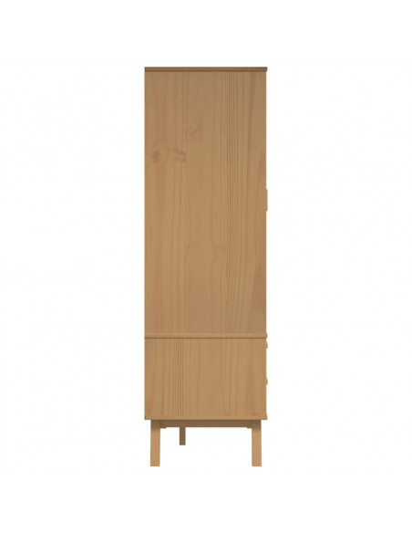 Armadio OLDEN Grigio e Marrone 76,5x53x172 cm Massello di Pino